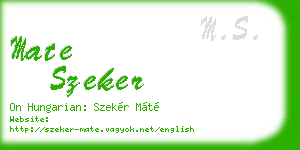 mate szeker business card