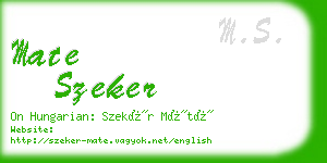 mate szeker business card